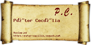Péter Cecília névjegykártya